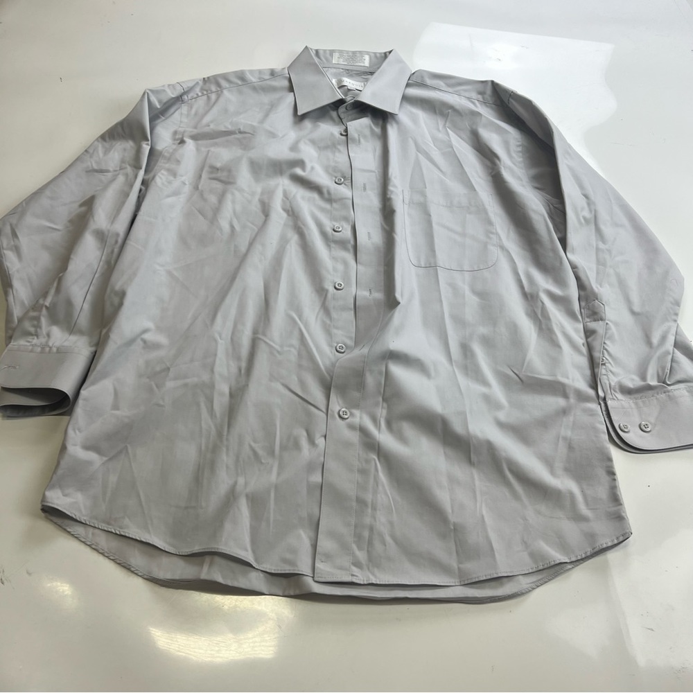 marquise men’a gray button up shirt 17 1/5 m132-32